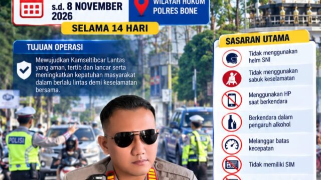Satlantas Polres Bone Akan Gelar Ops Patuh 2026, Ini Jenis Pelanggaran yang Diincar